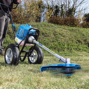 Hyundai 52cc Petrol Wheeled Grass Trimmer 43cm Cutting Width Large Wheels | HYWT5200X