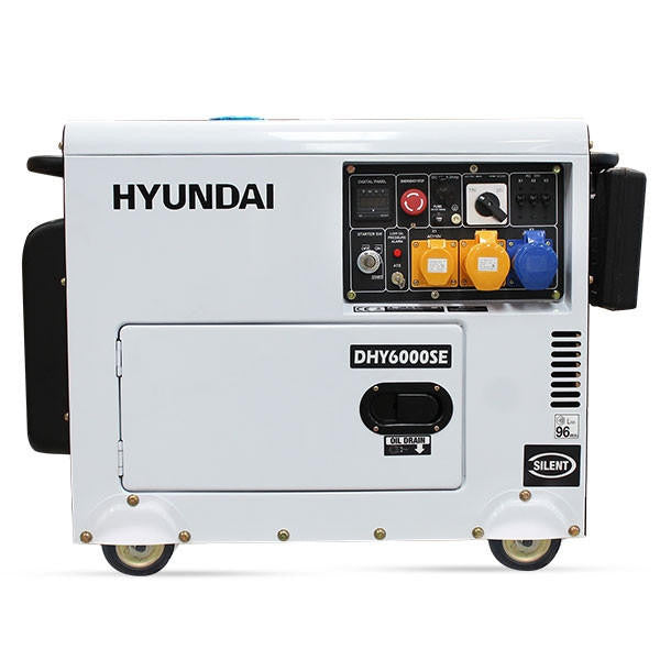 Hyundai 5.2kW / 6.5kVA* Diesel Generator, 3000rpm, 230v Single Phase Output, Silenced Standby Genset | DHY6000SE