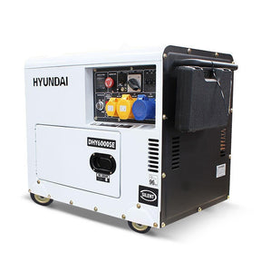 Hyundai 5.2kW / 6.5kVA* Diesel Generator, 3000rpm, 230v Single Phase Output, Silenced Standby Genset | DHY6000SE