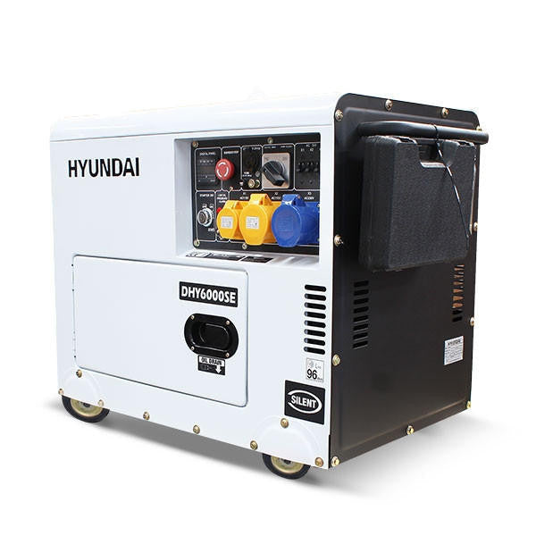Hyundai 5.2kW / 6.5kVA* Diesel Generator, 3000rpm, 230v Single Phase Output, Silenced Standby Genset | DHY6000SE