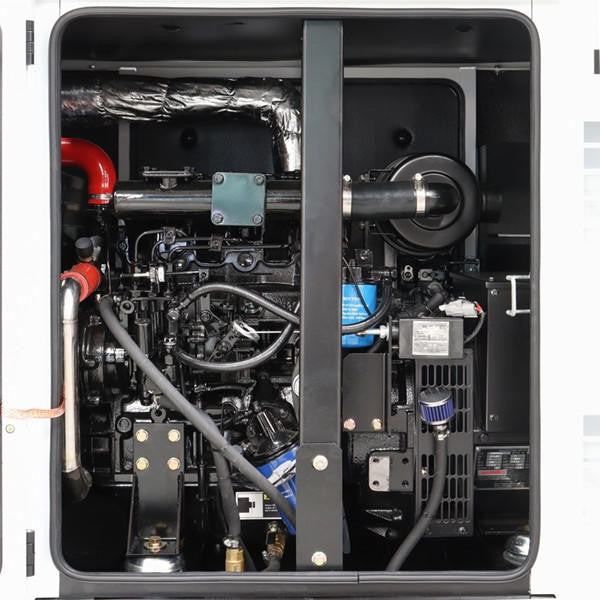 Hyundai 11kW / 13.75kVA* Single Phase, 230v Diesel Generator, 1500rpm Water-cooled Slow Running Genset, Silenced Canopy | DHY11KSEm
