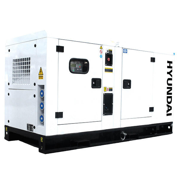 Hyundai 11.2kW / 14kVA Three Phase, 400v / 230v Diesel Generator, 1500rpm Water-cooled Slow Running Genset, Silenced Canopy | DHY14KSE