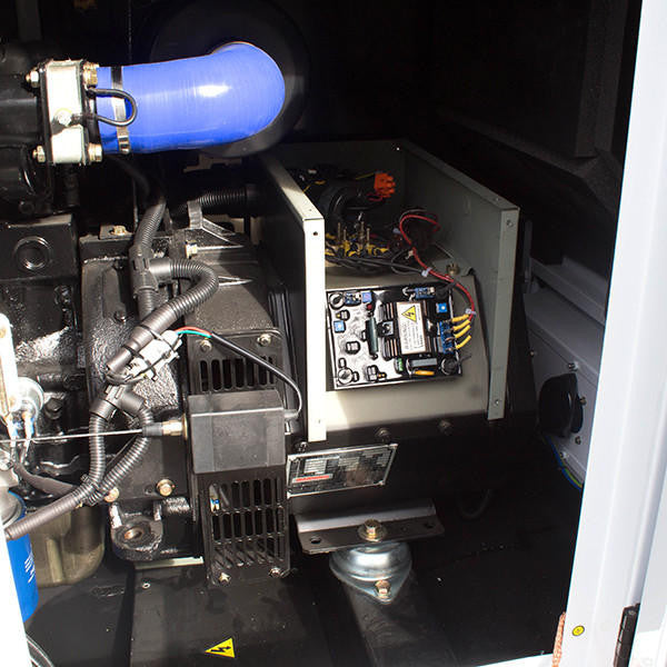 Hyundai 11.2kW / 14kVA Three Phase, 400v / 230v Diesel Generator, 1500rpm Water-cooled Slow Running Genset, Silenced Canopy | DHY14KSE
