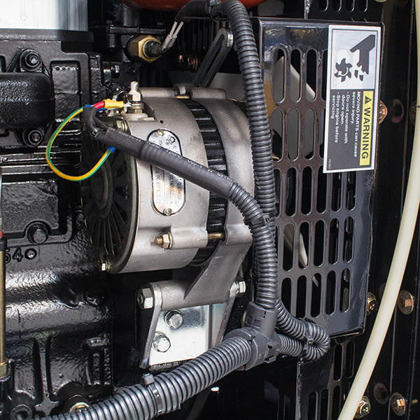 Hyundai 11.2kW / 14kVA Three Phase, 400v / 230v Diesel Generator, 1500rpm Water-cooled Slow Running Genset, Silenced Canopy | DHY14KSE