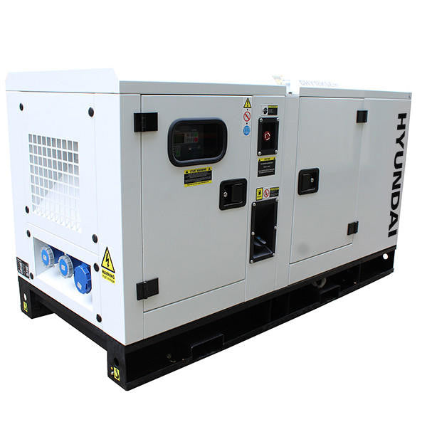 Hyundai 18kW / 22.5kVA* Single Phase, 230v Diesel Generator, 1500rpm Water-cooled Slow Running Genset ,Silenced Canopy | DHY18KSEm