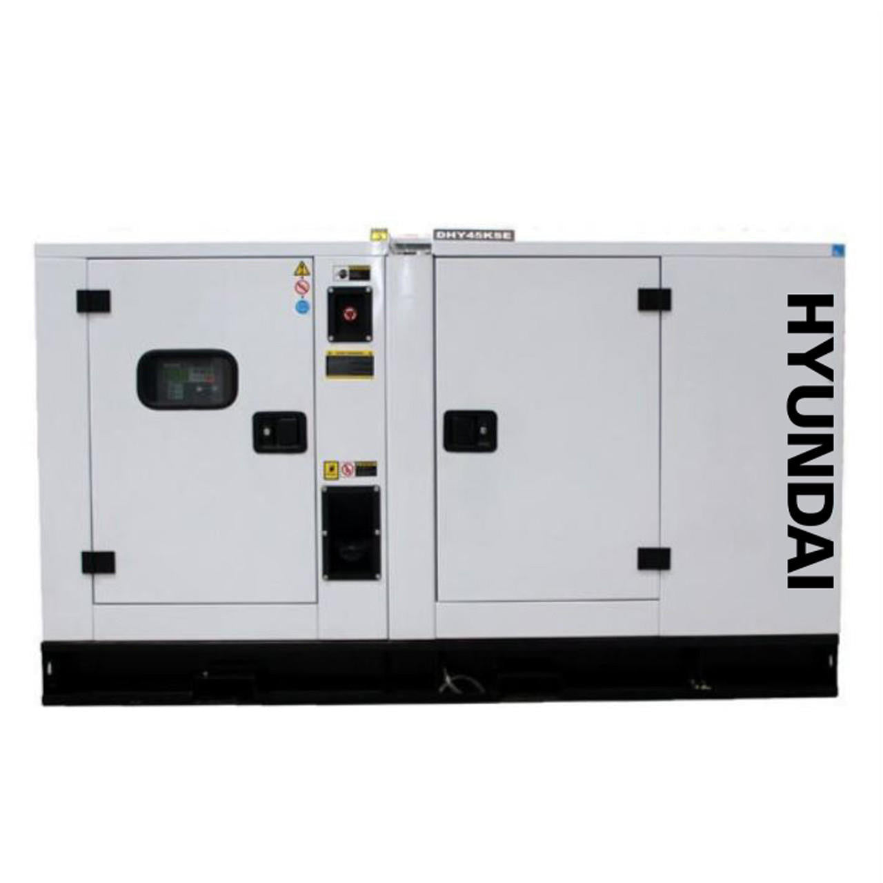 Hyundai 35kW / 45kVA Three Phase 400v / 230v Diesel Generator, 1500rpm Water-cooled Slow Runnning Genset,Silenced Canopy | DHY45KSE