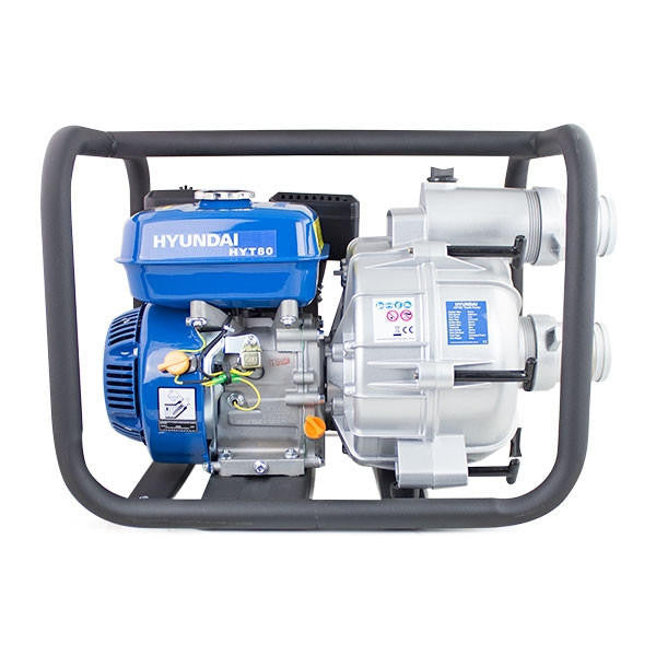 Hyundai 75mm 3" Petrol Trash Water Pump, 25m Total Head, 7m Lift, 1,000L/min Flow Rate | HYT80