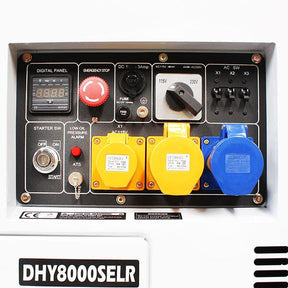 Hyundai 5.8kW / 7.5kVA* Silenced Diesel Generator, 3000rpm, Long Running Standby, 230v Single Phase Output | DHY8000SELR
