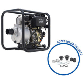 Hyundai 80mm 3" 296cc Diesel Clean Water Pump, 25m Head, 6m Lift, 1000L/min Flow Rate | DHY80E