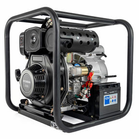 Hyundai 80mm 3" Electric Start Open Frame Diesel Trash Water Pump, 25m Total Head, 6m Lift, 880min Flow Rate, 6hp, 296cc | DHYT80E