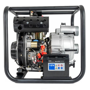 Hyundai 80mm 3" Electric Start Open Frame Diesel Trash Water Pump, 25m Total Head, 6m Lift, 880min Flow Rate, 6hp, 296cc | DHYT80E