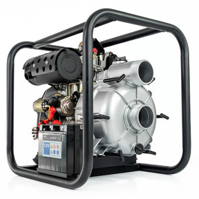 Hyundai 80mm 3" Electric Start Open Frame Diesel Trash Water Pump, 25m Total Head, 6m Lift, 880min Flow Rate, 6hp, 296cc | DHYT80E