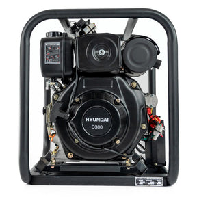 Hyundai 80mm 3" Electric Start Open Frame Diesel Trash Water Pump, 25m Total Head, 6m Lift, 880min Flow Rate, 6hp, 296cc | DHYT80E