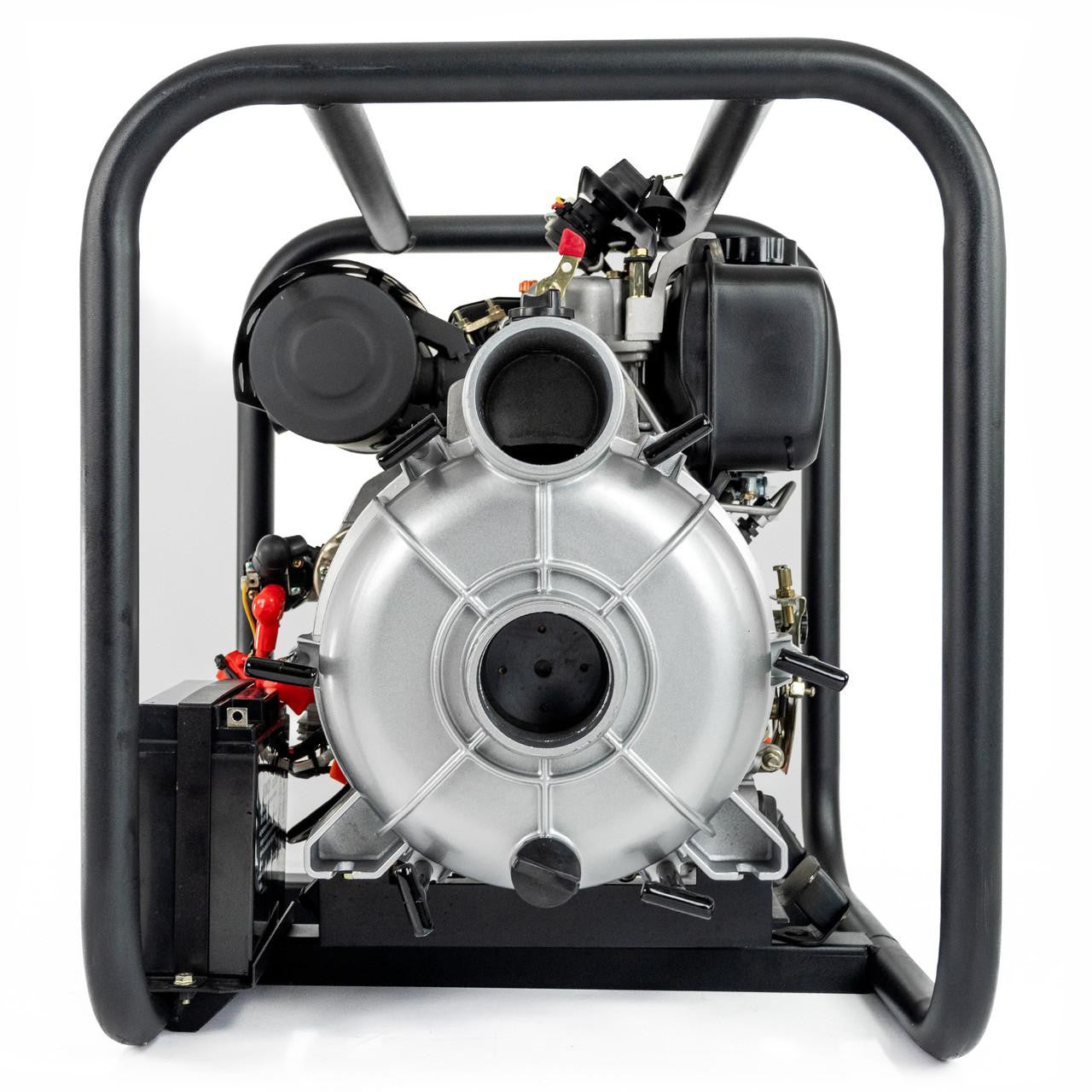 Hyundai 80mm 3" Electric Start Open Frame Diesel Trash Water Pump, 25m Total Head, 6m Lift, 880min Flow Rate, 6hp, 296cc | DHYT80E