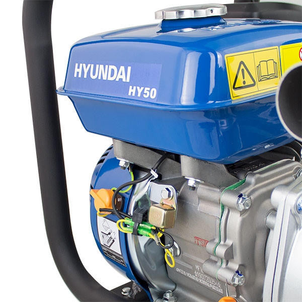 Hyundai 50mm 2" Petrol Clean Water Pump, 32m Total Head, 7m Lift, 466L/min Flow Rate | HY50