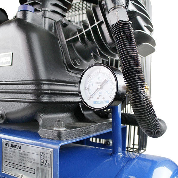 Hyundai 7hp 90L Heavy Duty Petrol Air Compressor 10.7CFM 145psi Belt Drive | HY70100P