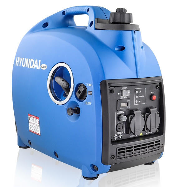 Hyundai 2000W / 2kW Petrol Inverter Generator, Pure Sine Wave Output, Portable Lightweight & Suitcase Style, Low Noise | HY2000Si