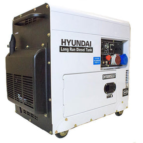 Hyundai 5.8kW / 7.5kVA* Diesel Generator, Multi-phase 230v & 400v, Max Power Three Phase / Single Phase, Long Run Tank | DHY8000SELR-T