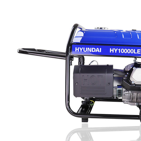 Hyundai 8kW / 10kVA* Petrol Open Frame Site Generator, Recoil and Electric Start | HY10000LEK-2
