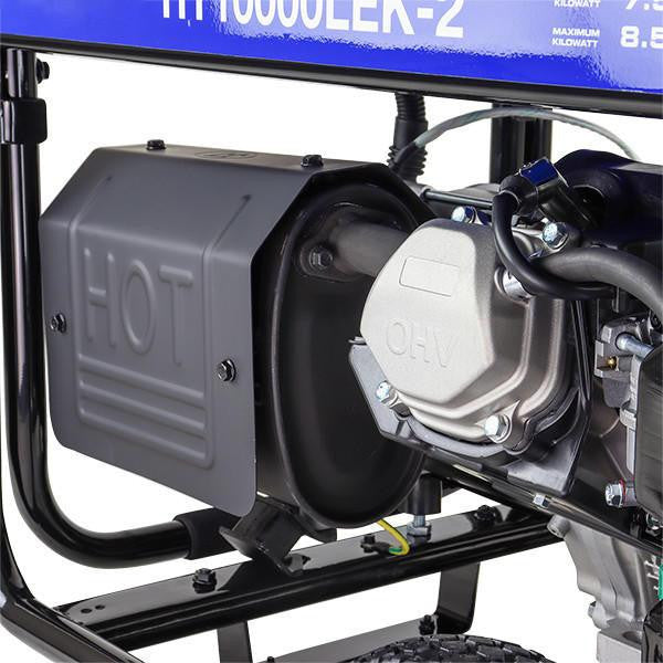 Hyundai 8kW / 10kVA* Petrol Open Frame Site Generator, Recoil and Electric Start | HY10000LEK-2