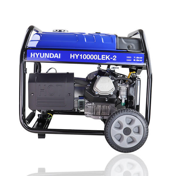 Hyundai 8kW / 10kVA* Petrol Open Frame Site Generator, Recoil and Electric Start | HY10000LEK-2