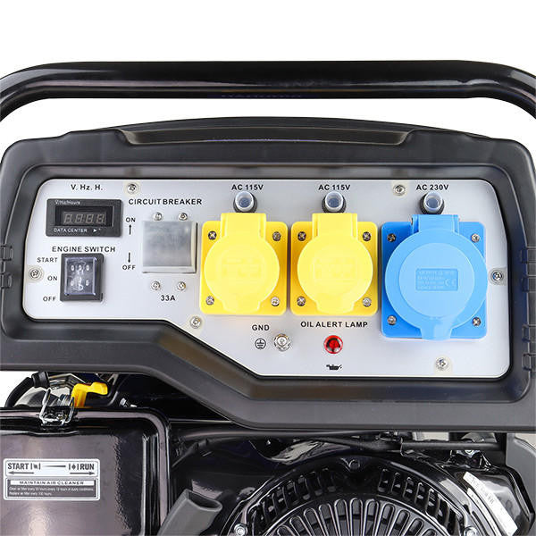 Hyundai 8kW / 10kVA* Petrol Open Frame Site Generator, Recoil and Electric Start | HY10000LEK-2