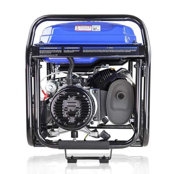 Hyundai 8kW / 10kVA* Petrol Open Frame Site Generator, Recoil and Electric Start | HY10000LEK-2