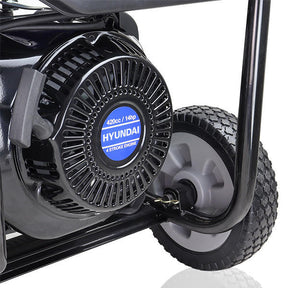 Hyundai 7kW / 8.75kVA* Petrol Open Frame Site Generator with Electric Start & Wheel Kit | HY9000LEK-2