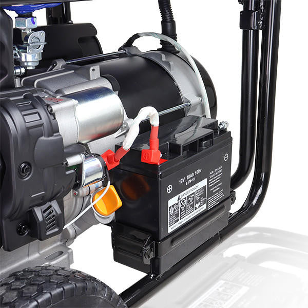 Hyundai 7kW / 8.75kVA* Petrol Open Frame Site Generator with Electric Start & Wheel Kit | HY9000LEK-2