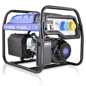 Hyundai 3.2kW / 4kVA* Petrol Site Open Generator with Recoil Start | HY3800L-2
