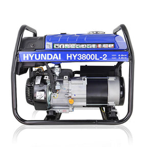 Hyundai 3.2kW / 4kVA* Petrol Site Open Generator with Recoil Start | HY3800L-2