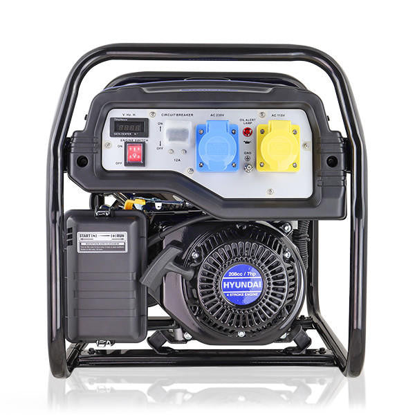 Hyundai 3.2kW / 4kVA* Petrol Site Open Generator with Recoil Start | HY3800L-2