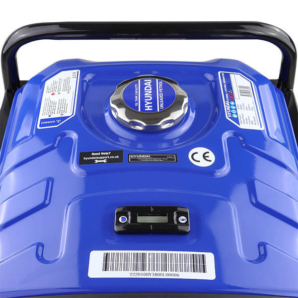 Hyundai 3.2kW / 4kVA* Petrol Site Open Generator with Recoil Start | HY3800L-2