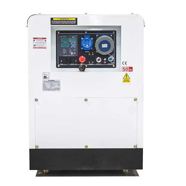 Hyundai 10kW / 12.5kVA* Diesel Standby Generator, 230v Single Phase Output, 3000rpm, Quiet Silenced Canopy | DHY12500SE