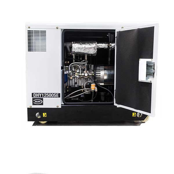 Hyundai 10kW / 12.5kVA* Diesel Standby Generator, 230v Single Phase Output, 3000rpm, Quiet Silenced Canopy | DHY12500SE