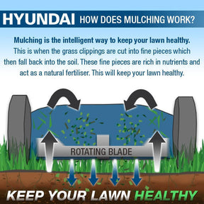Hyundai 20" / 51cm 196cc 4-in-1 Self-Propelled Petrol Lawnmower, Mulch, Rear & Side Discharge, Hose Connector| HYM510SP