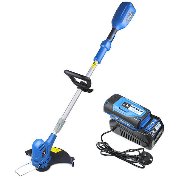 Hyundai 60v Cordless Grass Trimmer 2.5Ah Li-ion Battery and Charger 33cm Cutting Width | HYTR60LI