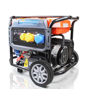 P1 7.9kW / 9.8kVa* Petrol Open Frame Site Generator, Electric Start & Wheel Kit | P10000LE