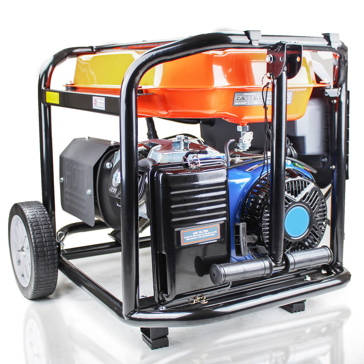 P1 7.9kW / 9.8kVa* Petrol Open Frame Site Generator, Electric Start & Wheel Kit | P10000LE