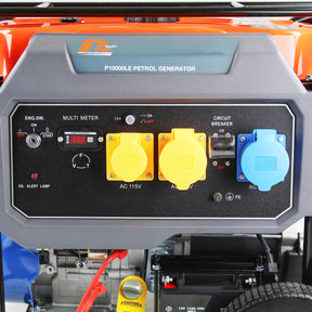 P1 7.9kW / 9.8kVa* Petrol Open Frame Site Generator, Electric Start & Wheel Kit | P10000LE