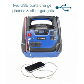 Hyundai 12v All In One Jump Starter With Air Compressor, LED Light and USB Charging | HYJS-950