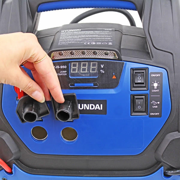 Hyundai 12v All In One Jump Starter With Air Compressor, LED Light and USB Charging | HYJS-950