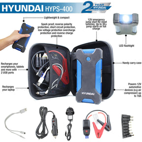 Hyundai Portable Power Bank And Jump Starter 12V/400A | HYPS400