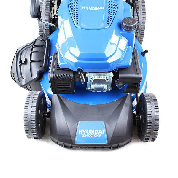 Hyundai 21'' / 53cm 224cc 4-in-1 Electric-Start Self-Propelled Petrol Lawnmower, Mulch, Rear & Side Discharge, Hose Connector | HYM530SPE
