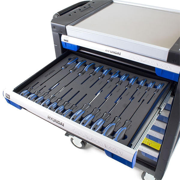 Hyundai 305 Piece Tool Set, 7 Drawer Caster Mounted Roller Tool Chest Cabinet | HYTC9003