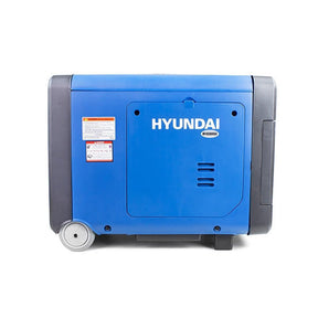 Hyundai 4000W / 4.0kW Portable Petrol Inverter Generator, Remote Keyfob & Electric Start, Wheel Kit & Closed Case Design | HY4500SEI