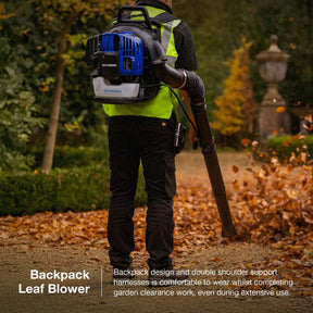 Hyundai 52cc Backpack Petrol Leaf Blower, 170mph Air Speed, 2-Stroke | HYB5200