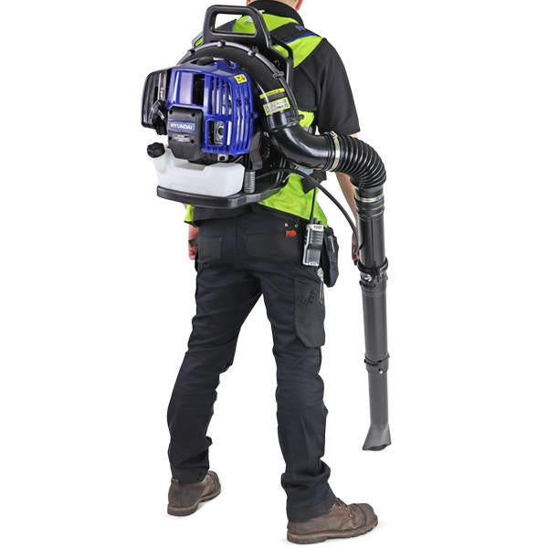 Hyundai 52cc Backpack Petrol Leaf Blower, 170mph Air Speed, 2-Stroke | HYB5200
