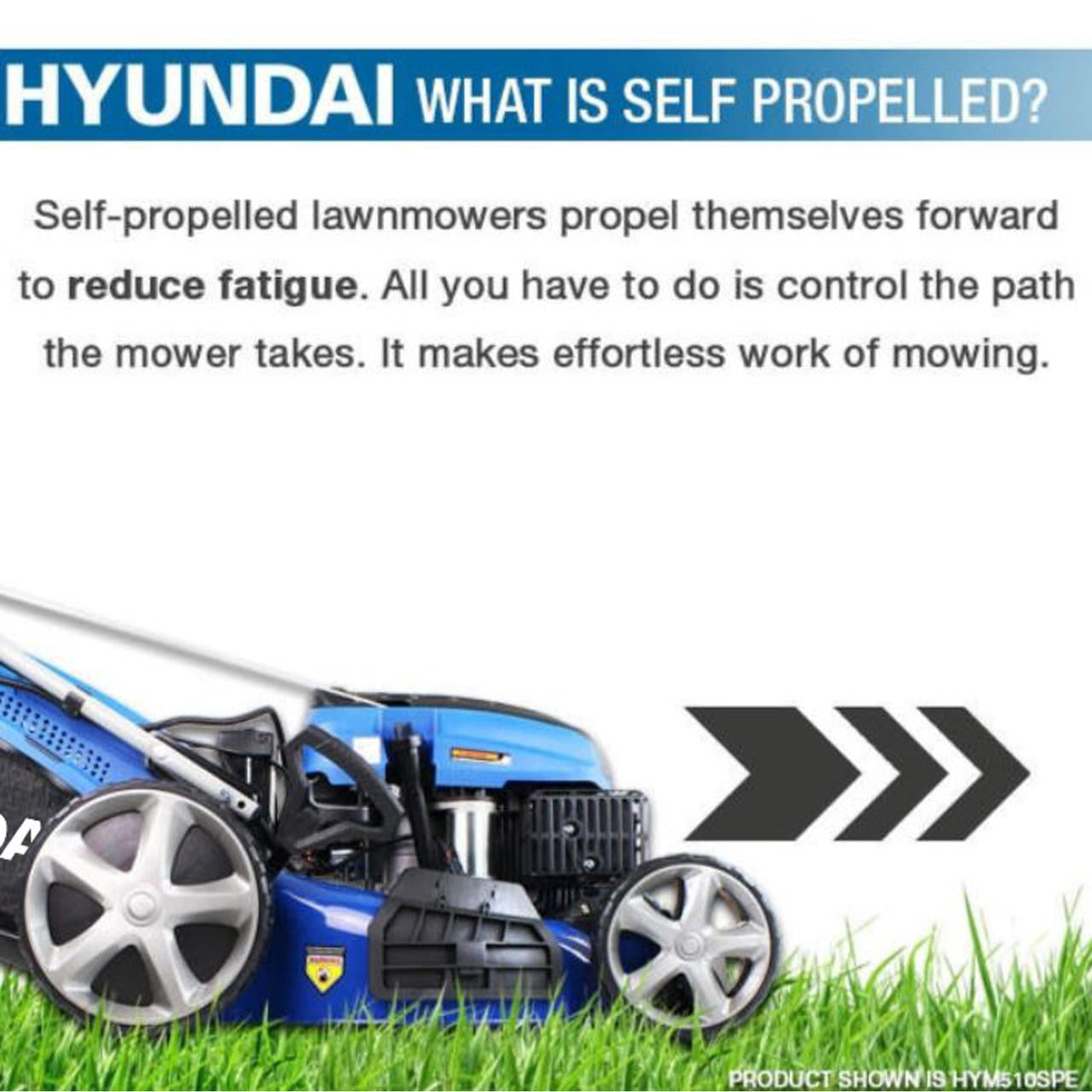 Hyundai 17"/43cm 139cc Electric-Start Self-Propelled Petrol Roller Lawnmower | HYM430SPER