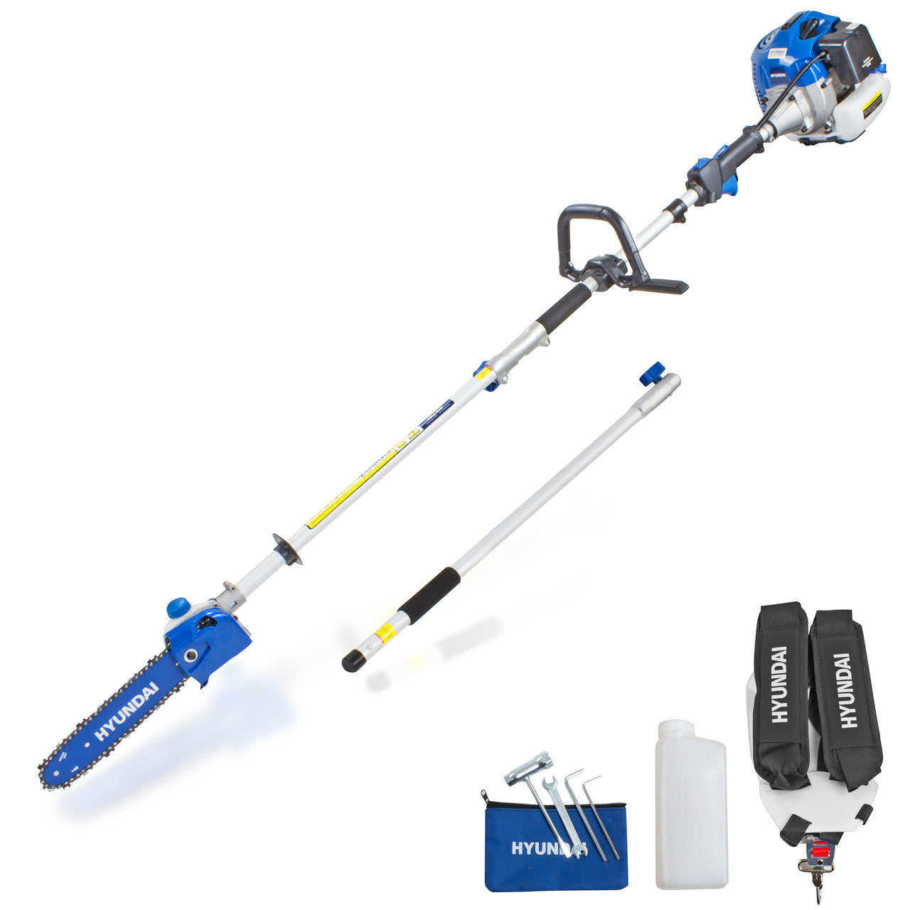 Hyundai 52cc Petrol Pole Saw Pruner Chainsaw 2.7m Long Reach 260mm Cutting Width | HYPS5200X